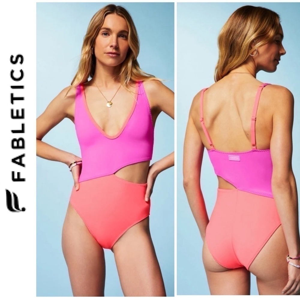 Fabletics Seaside Asymmetric Cutout one piece swimsuit NWT plus size 2X